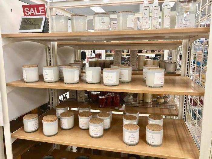 We wished for more from the scented candle display, but the home section at Kohl