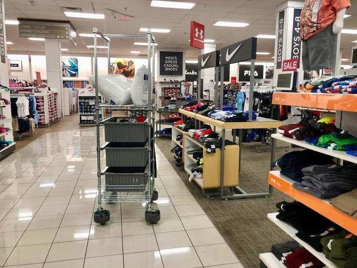 ... and there were unattended carts with merchandise throughout the aisles of the store.