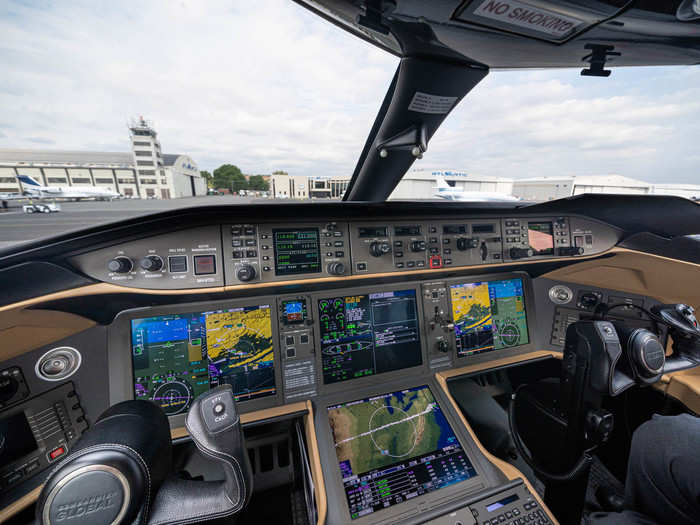 The flight deck is similarly high-tech, with advanced avionics displays and controls ...