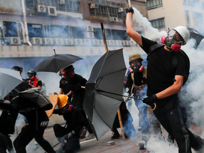 Police fired pepper spray and tear gas, breaking a 10-day streak of no tear gas and adding to the 1,800 canisters police said they have fired in the clashes since the movement