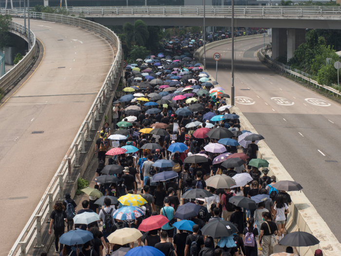 A peaceful march was planned for Saturday to protest against government-installed "smart lampposts," which the Hong Kong government said only collect data on traffic, weather, and air quality. However, the lampposts sparked concerns among residents over state surveillance.