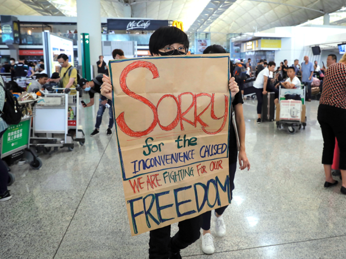  For the past 12 weeks, hundreds of thousands of protesters have organized several large-scale marches, the storming of government buildings, widespread strikes around the city, and the shutting down of an airport. Some have been peaceful, others violent. 