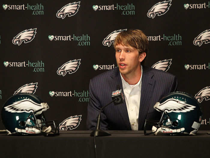 The Philadelphia Eagles used the 88th pick in the third round to take Nick Foles out of Arizona. Before the draft, the Eagles traded down in the third round to acquire linebacker DeMeco Ryans from the Texans.