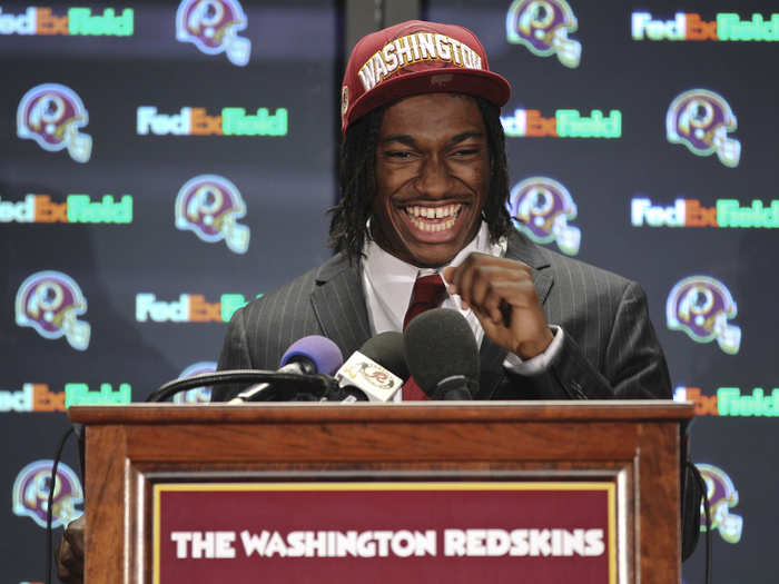 The Redskins traded three first-round picks and a second-round selection to the Rams to move up four spots and draft Baylor QB Robert Griffin III. He was a Pro Bowler and Rookie of the Year his first season.