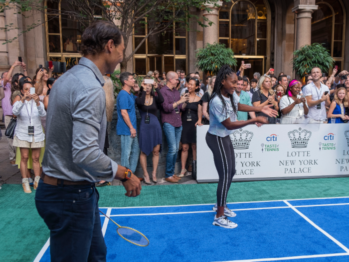 In a surprise appearance, 15-year-old tennis star Cori "Coco" Gauff showed up to take Dreyer