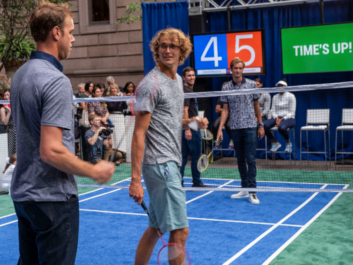 The first match saw Sam Querrey and Alexander Zverev playing against Mischa Zverev and Daniil Medvedev.