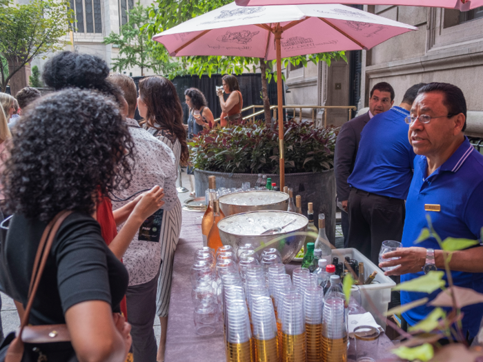 A rosé bar was set up right inside the front gates, and another bar was open near the main doors to the hotel.