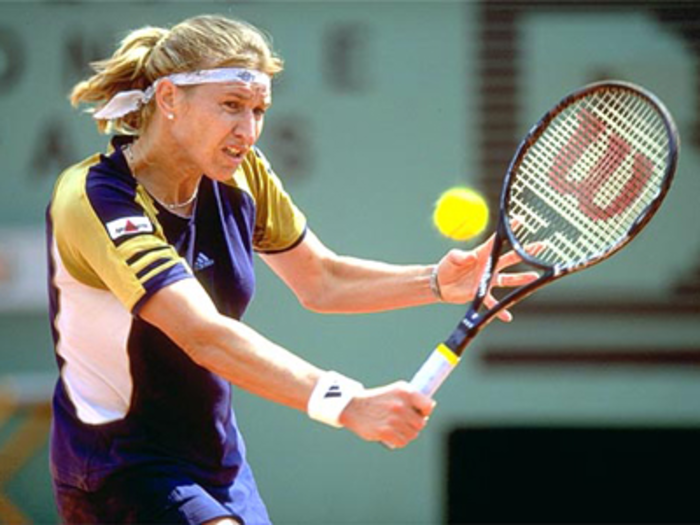 Steffi Graf won 22 Grand Slam singles titles, which ties her for third all-time. She is also one of two players to win three Grand Slam titles in one year five times.