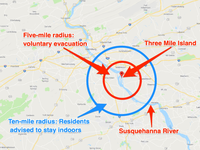 Pregnant women and young children within a 5-mile radius of the plant were told to evacuate.