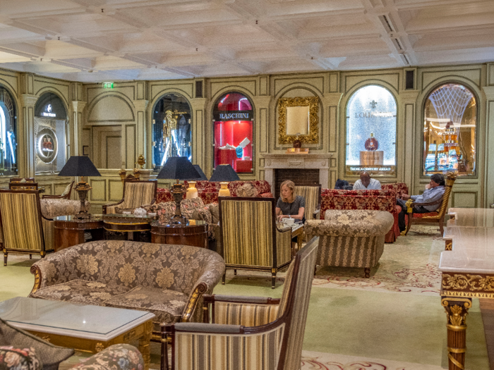 Just off the lobby is the Ritz-Carlton Lounge and Bar, where guests can enjoy drinks and "an Afternoon Tea ceremony with a Russian touch," according to the Ritz