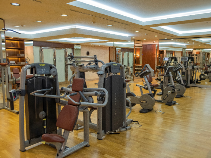 Below the lobby is the fitness and spa level of the hotel.