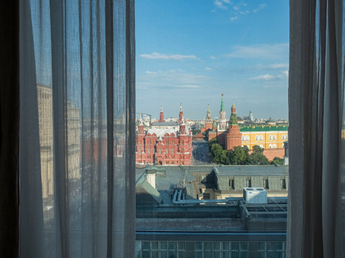 ... and an unbeatable view of the Kremlin, the complex that serves as the official residence of President Vladimir Putin.