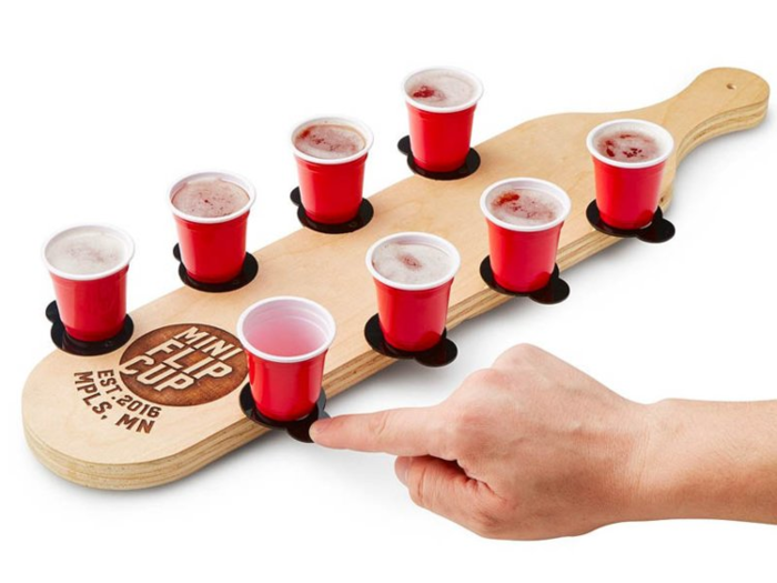 A mini flip-cup setup you can bring anywhere