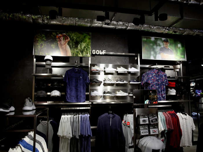 Next stop: golf. The golfing section also had a wide variety of shoes, apparel, and other accessories.