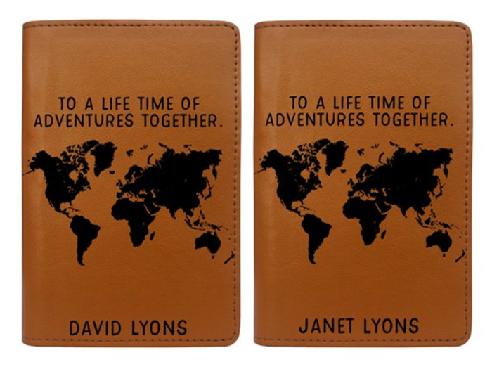 A set of passport holders for globetrotters