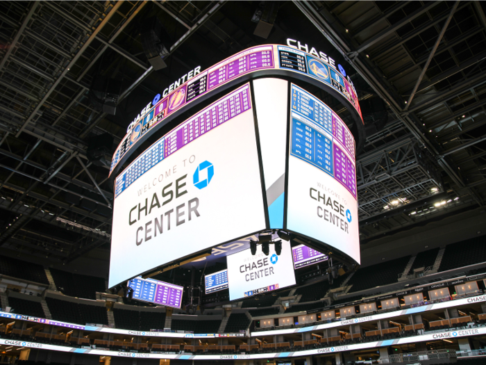 There are a total of 15 screens on the center-hung display, with eight in the underbelly for fans sitting lower in the stadium bowl.