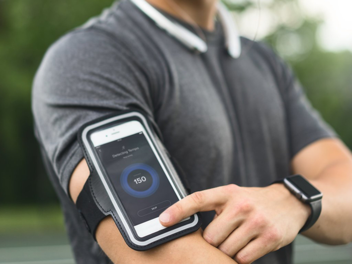 A running armband to hold your phone