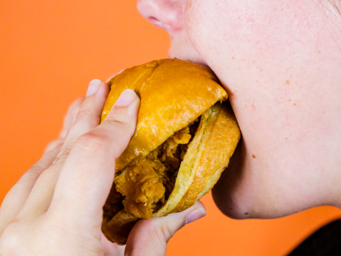 The chicken sandwich is huge, in a word — it