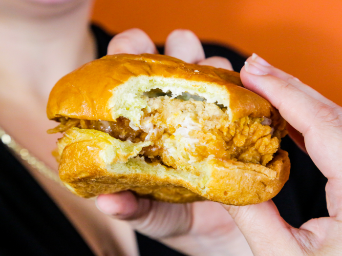 The new fried chicken sandwich comes with the chain