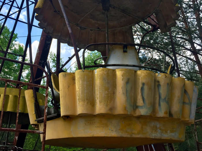 Zwick said a tour guide told them that the reading near the Ferris wheel was because of a speck of radioactive dust that had traveled from the reactor to one of the Ferris wheel cars at the time of the explosion, and it