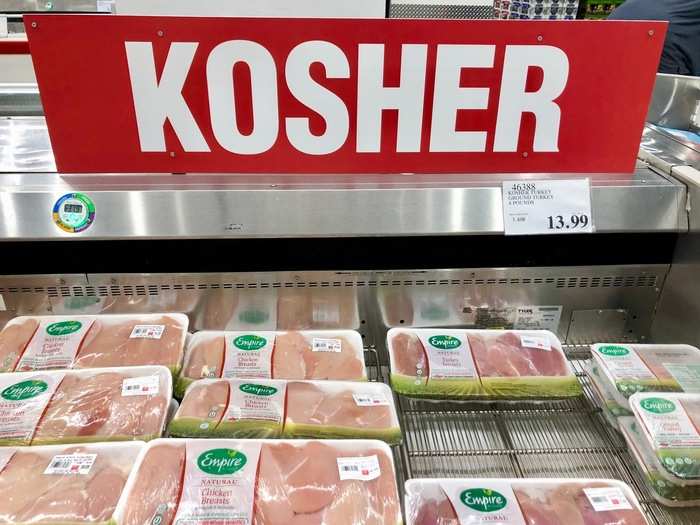 The kosher poultry was hard to miss, thanks to another one of Costco