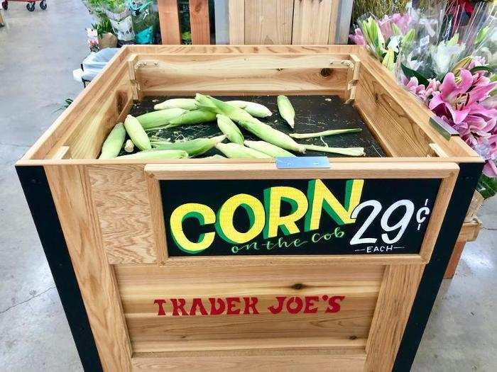 Here too, the seafarer theme was evident. This corn was sitting in a crate that looked like it had just been loaded off a cargo ship.