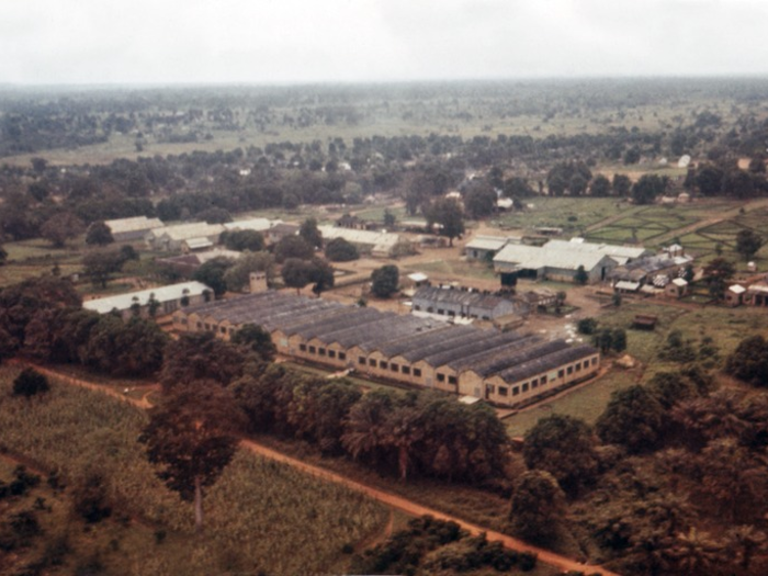 The other town was Nzara, in South Sudan. This is a cotton factory where people who caught the earliest cases of Ebola worked.