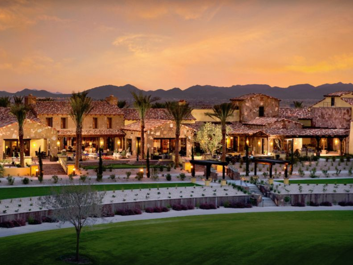 Encanterra in San Tan Valley, Arizona, is advertised as a resort community with restaurants, a golf course, and a spa.