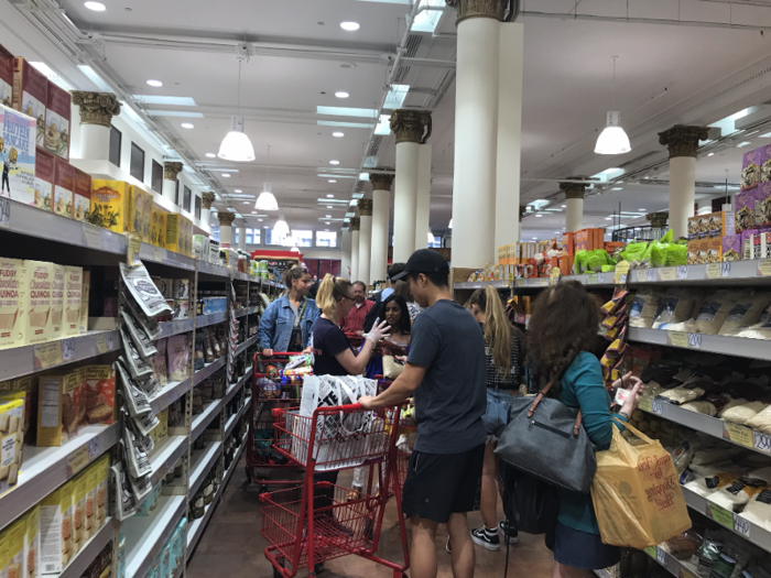 We visited on a Sunday afternoon, which is typically a busy time to grocery shop. To our surprise, we only had trouble walking down one aisle, which is a big win while grocery shopping in Manhattan.