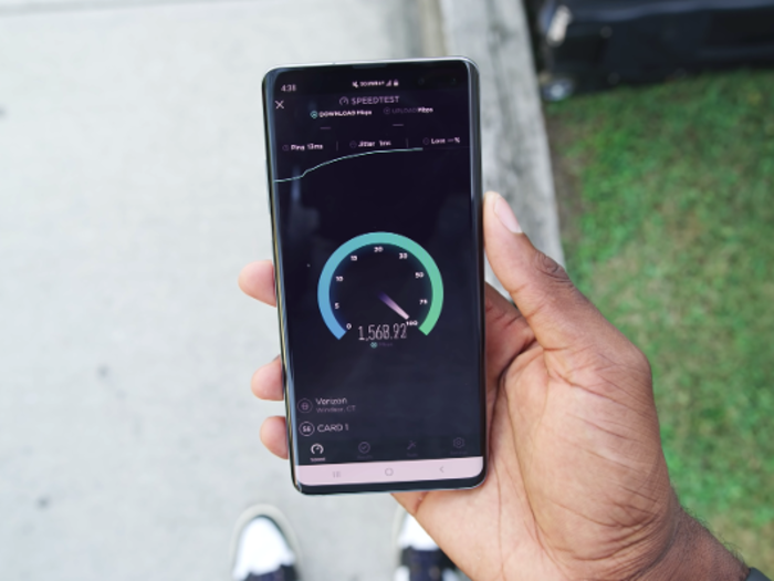 His first speed test was off the charts. Using the SpeedTest app from Ookla, Brownlee got download speeds well over 1 gigabit per second.