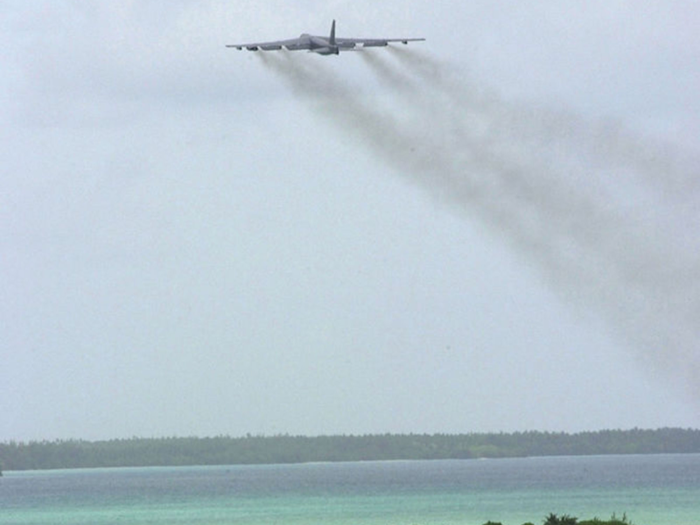 Diego Garcia has a two mile-long runway capable of hosting B-1, B-2, and B52 bombers.