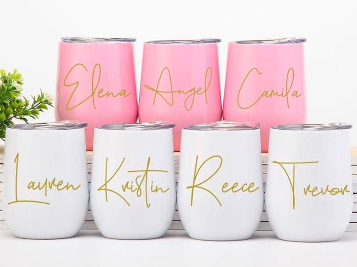 A personalized wine tumbler to get the creative planning-juices flowing