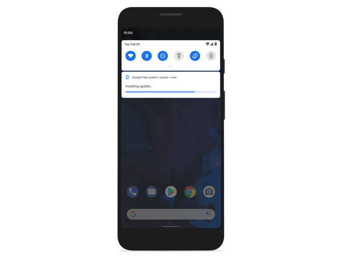 3. Android 10 phones will receive security updates like an app update in the Google Play Store, making it faster and easier for people to get the latest security updates.