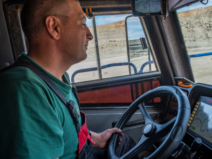 I got the chance to hop up inside one of the trucks alongside an Alrosa miner. I don