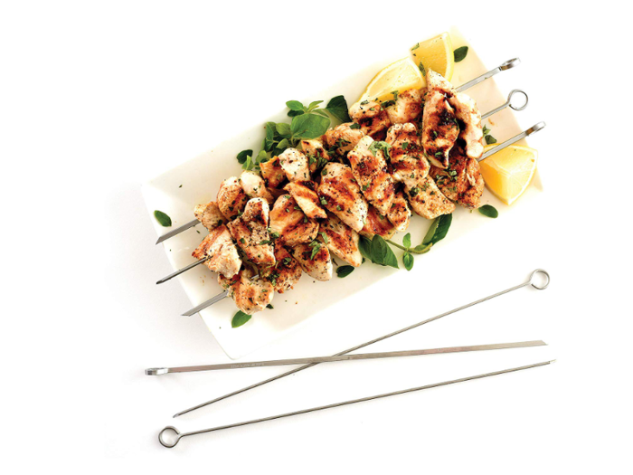 Stainless steel barbecue skewers