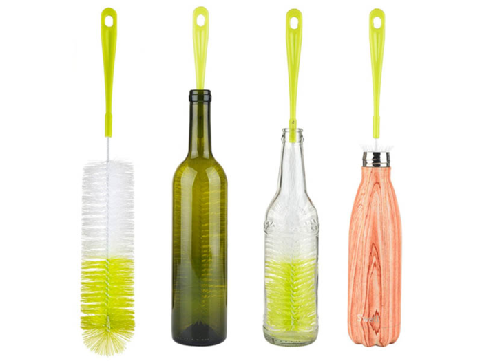 A bottle cleaner that can fit through narrow openings