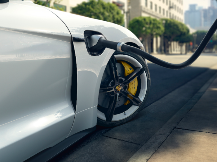 Porsche says the Taycan Turbo and Taycan Turbo S will be able to charge from 5% to 80% in 22.5 minutes "under ideal conditions."