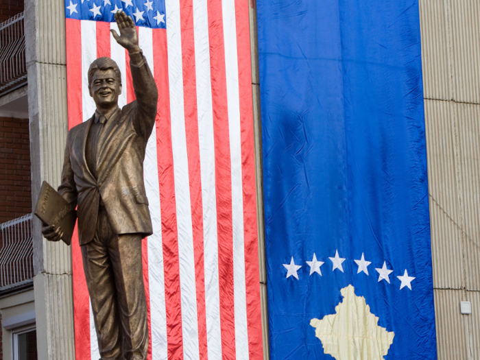 Bill Clinton has a statue in Kosovo, Albania.