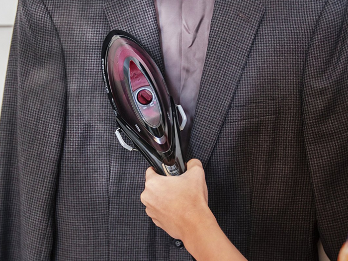 A small hand steamer and iron that perks up your clothes in a pinch