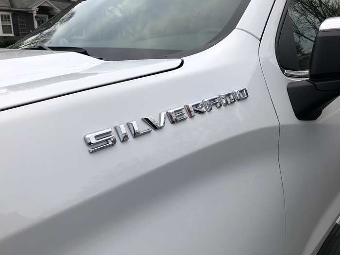 The Silverado badging is prominent, crafted in chrome.