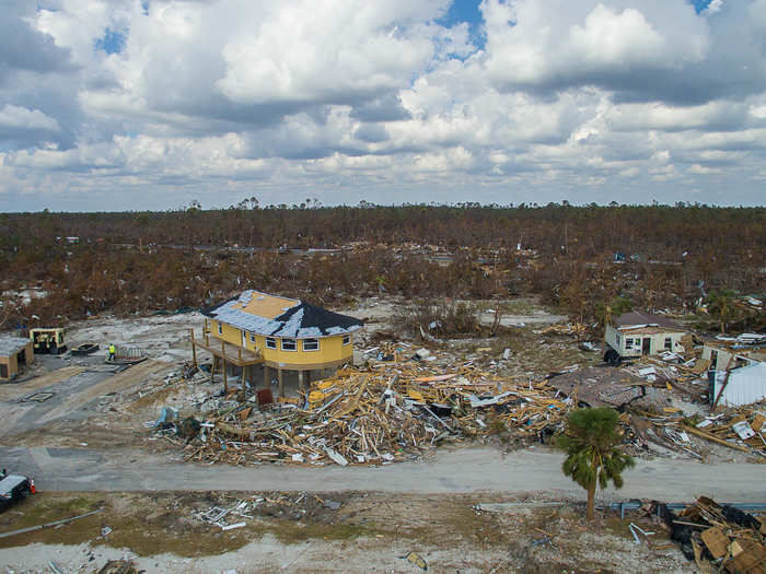 This coastal home in Mexico Beach, Florida, for example, took a direct hit from Hurricane Michael. It lost part of its roof, but the structure was sound.