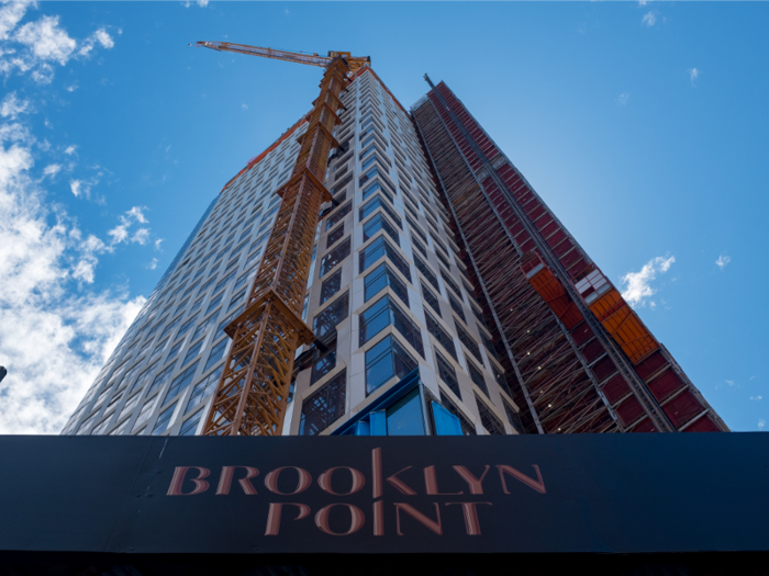 At 720 feet tall, Brooklyn Point is the tallest tower in Brooklyn. It is still under construction, but is expected to be completed in 2020.