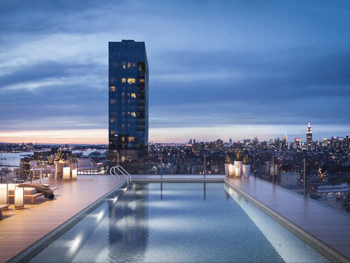 From the pool, Kalanick and his guests will have sweeping views of Manhattan and the Hudson River from their perch just above the entrance to the Holland Tunnel.