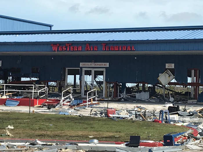 There was no power at the airport on Thursday local time, although the runway was cleared of debris by then. There was no word on when civilian flights could begin again. Coast Guard and military aircraft providing aid would likely be able to land sooner, though aid was also arriving by sea and at other landing sites