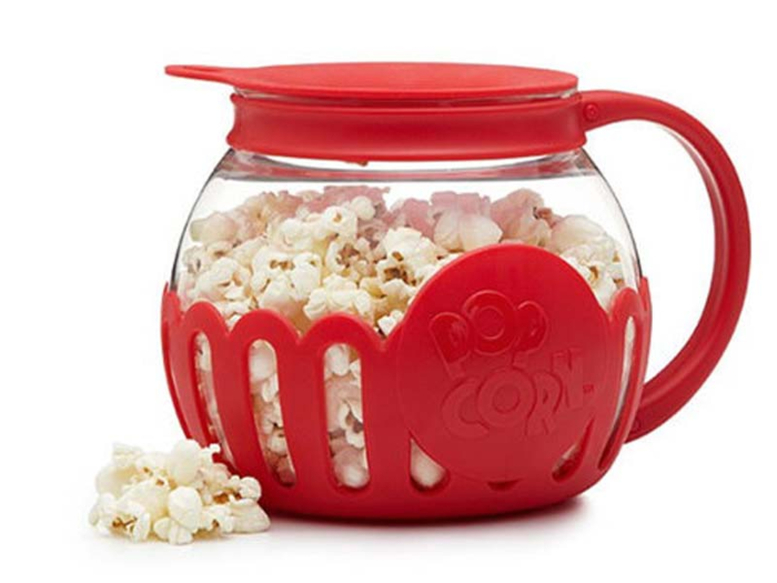 A microwavable popcorn popper