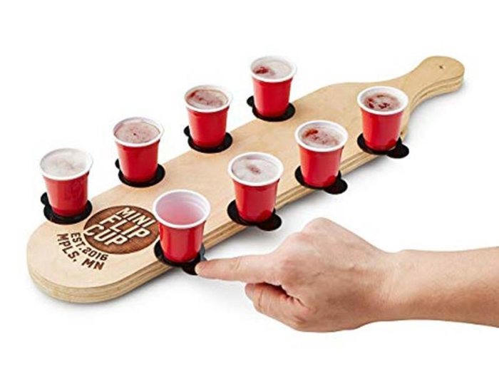 A mini flip cup game