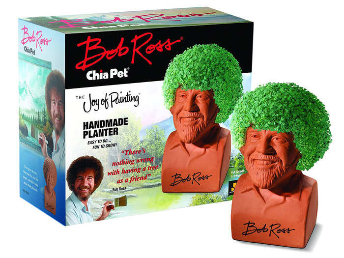 A Bob Ross Chia Pet