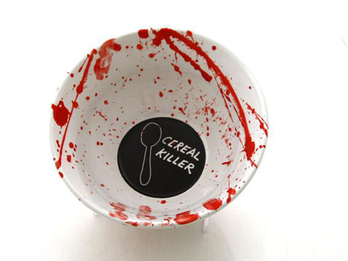 A punny breakfast bowl that works especially well for horror fans