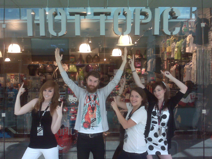 In August of 2010, Hot Topic opened its first Canadian store in Mississauga, Ontario.