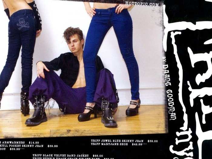 Also in 1991, Hot Topic expanded into clothing by initiating partnerships with Tripp NYC clothing and Lip Service. These partnerships ushered in a wave of lace-up pants and leather galore.